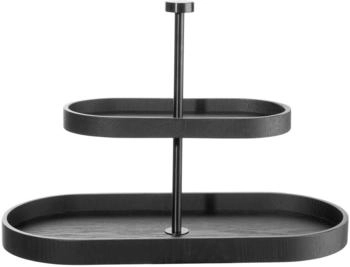 ASA Wood Etagere 2-stufig Schwarz oval 16.50x25x35.50