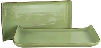 CreaTable Nature Collection Servierplatte Set, 2-teilig, grün (33014)