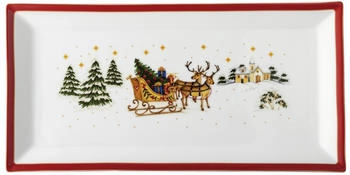 Hutschenreuther Happy Wintertime Red Platte eckig 36cm