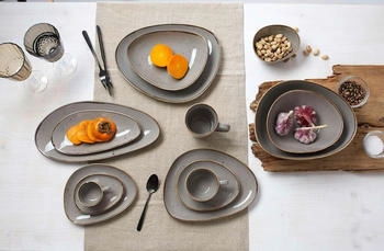 Ritzenhoff & Breker Flirt by R&B Servierplatte oval 35,5x17cm 2er Set Taste taupe