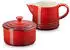Le Creuset Zucker- & Milchset Signature in kirschrot