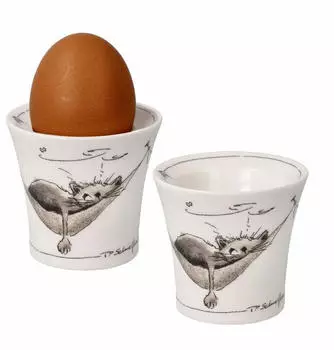 Goebel Peter Schnellhardt Eierbecher MITTAGSP&Auml;USCHEN H&ouml;he 6cm Porzellan