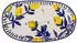 Bloomingville Servierplatte Steingut Maxima Blue Handdekoriert Blue