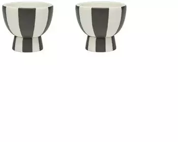 OYOY Toppu Eierbecher wei&szlig; / schwarz (2er-Set)