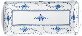 Seltmann Weiden Kuchenplatte eckig Amina Strohblume, Porzellan, Blau, 35x15.5 cm