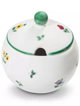 Gmundner Streublumen Zuckerdose glatt mit Ausschnitt 10 cm