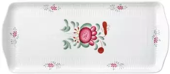 Seltmann Weiden Kuchenplatte eckig Amina Ostfriesenrose, Porzellan, 35 x 15.5 cm