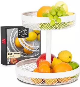 Moritz & Moritz Etagere 2-st&ouml;ckig, rund, Metall, wei&szlig; (3850)