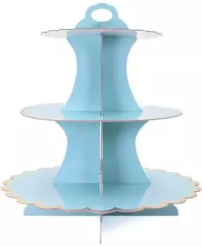 Intirilife Tortenst&auml;nder Etagere Pappe, Blau (IL-100793)