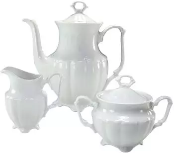 CreaTable Maria Theresia Kaffeegarnitur 3-tlg., Porzellan, wei&szlig; (16028)