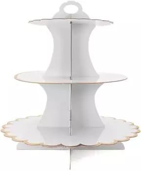 Intirilife Etagere 3-stufig aus Pappe, wei&szlig; (IL-100795)