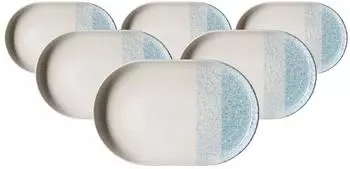Ritzenhoff & Breker Servierplatte 13 x 20cm 6er Set Trio blau