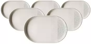Ritzenhoff & Breker Servierplatte 13 x 20cm 6er Set Trio grau