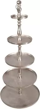 Lesli Living Etagere Brush 5-st&ouml;ckig, Aluminium geb&uuml;rstet, silber, &oslash;61x140cm (98243)
