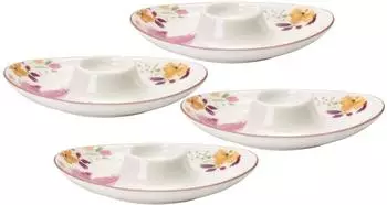 Villeroy & Boch Mariefleur Basic Eierbecher, Porzellan, Wei&szlig;, 13 x 13 x 14 cm, 4 Einheiten