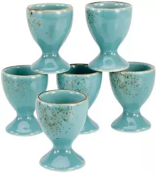 CreaTable Nature Collection Water Eierbecher-Set, Steinzeug, 6-teilig (33024)