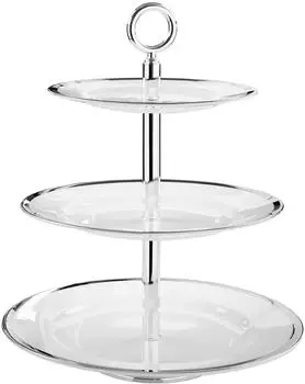 Fink PLATINUM Etagere 3-st&ouml;ckig, Porzellan, wei&szlig;, 39cm (126139)