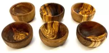 D.O.M. Die Olivenholz Manufaktur Piccolo Eierbecher aus Olivenholz, 6er-Set (3011)