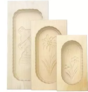 KAESE-SELBER.de Butterformen 3er-Set, eckig, Ahornholz