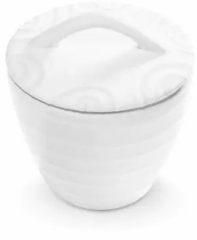 Gmundner Zuckerdose Weißgeflammt Gourmet, Keramik, Ø 9cm (0107DZGO09)
