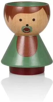 Lucie Kaas Borkfold Eierbecher Baby Junge, Buchenholz, handbemalt (BF02BA)