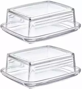 Westmark Butterdosen aus Glas, 2er-Set, transparent (208522E3)