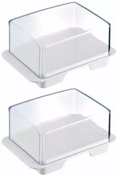 Westmark Exclusiv K&uuml;hlschrank-Butterdose 2er-Set, Kunststoff, wei&szlig;/transparent (208622E3)