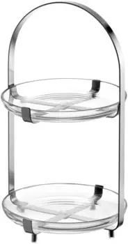 Leonardo CUCINA Etagere Glas, silber, 32cm (025365)