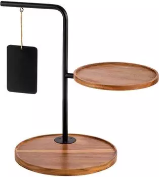APS Etagere IRON 2-stufig, Holzwerkstoff/Metall, schwarz (30334)