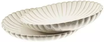Almina Bloomy Servierplatten 2er-Set, Porzellan, 23x16cm