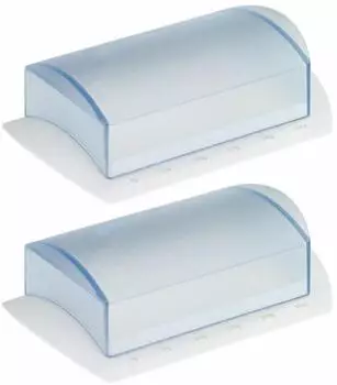 Westmark Tisch-Butterdosen mit Skala, Kunststoff, weiß/transluzent, 2er-Set (211622E3)