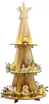 Mojawo Weihnachts-Etagere Holz, 3 Etagen, &Oslash;29cm, H60cm