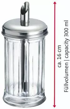 Westmark New York Zuckerdosierer 6er-Set, Glas/Edelstahl, 300ml (652422E2)