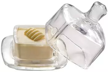 APS Butterservierer mit Haube, Glas, eckig (15926)