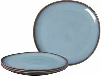 Villeroy & Boch Lave Servierplatte glac&eacute; &oslash; 32cm, Steingut, 4er Set (93591106-0)