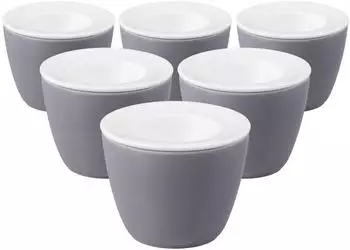 Seltmann Weiden Snack and Egg Life Fashion Eierbecher 6er-Set, Porzellan, elegant grau (69500631)