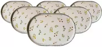 Ritzenhoff & Breker Viola Servierplatte 30x20cm mehrfarbig Steinzeug 6er-Set