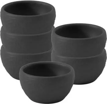Villeroy & Boch Manufacture Rock Eierbecher 6er-Set, schwarz, Porzellan