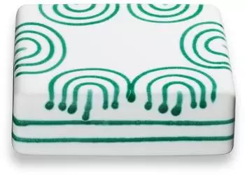 Gmundner Butterdose Gr&uuml;n Geflammt 250g