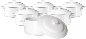 Ritzenhoff & Breker Bianco Mini-Terrinen 10x5,2cm, Porzellan, wei&szlig;, 6er-Set