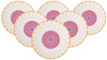 Villeroy & Boch Fleur Couleur Servierteller, Porzellan, bunt, 32cm, 6er-Set