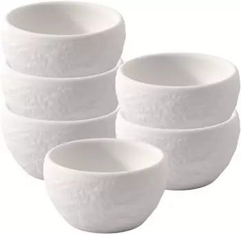 Villeroy & Boch Manufacture Rock Blanc Eierbecher, weiß, Porzellan, 6er Set (78834617-0)