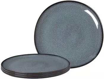 Villeroy & Boch Lave Servierplatten-Set 4-tlg., ø32cm, grau, Steingut (73970159-0)