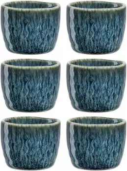 Leonardo Matera Eierbecher, Keramik, blau, 6er Set (023046)