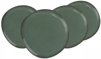 Villeroy & Boch Lave Servierplatte &oslash; 32cm, gr&uuml;n, Steingut, 4er-Set (76797914-0)
