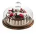 Relaxdays Tortenplatte mit Glashaube, Akazienholz, 28cm (10051621)