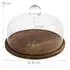 Relaxdays Tortenplatte mit Glashaube, Akazienholz, 28cm (10051621)