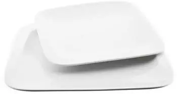 Almina Servierteller-Set 2-teilig, weiß, Porzellan, quadratisch (AL-8027)