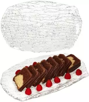 Van Well St Tropez Servierplatte 35,5 × 23 cm Rot Glas