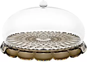 Guzzini Vanity Tortenteller mit Glocke 30cm, smoke (131801STE282)
